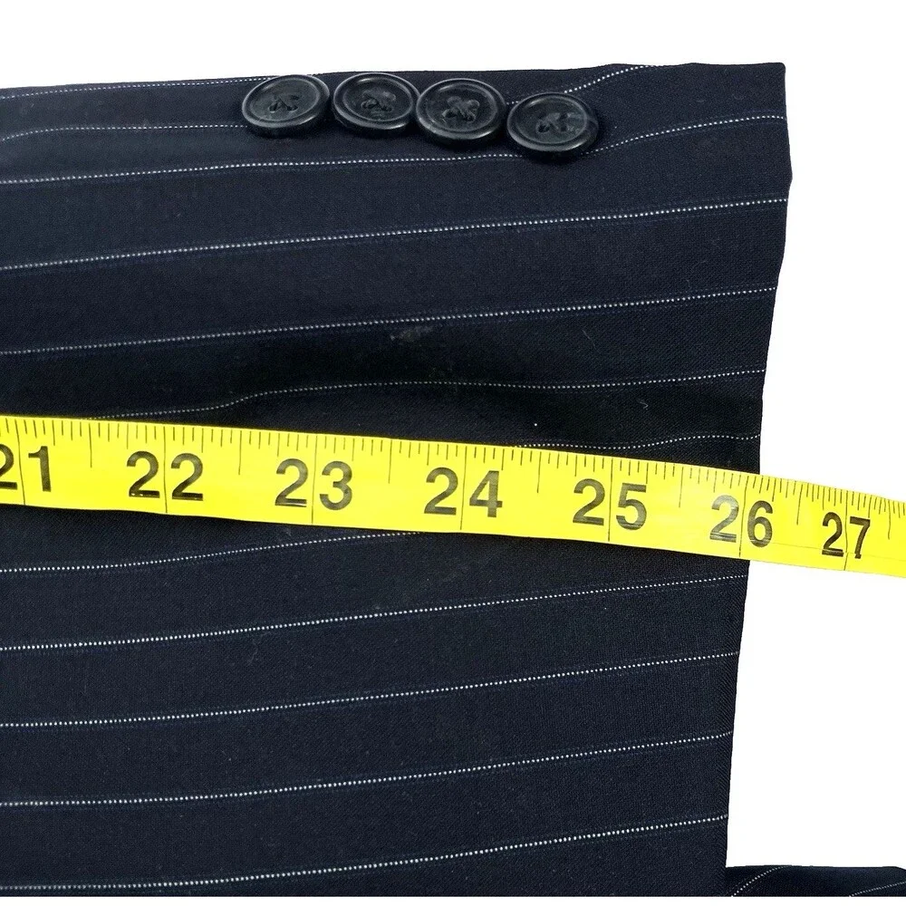 Austin Reed London Suit Chalk Stripe Blue 44 Imported Wool USA Dillards Career